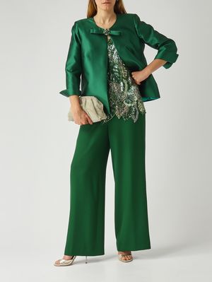 2. Top donna in pizzo e georgette Verde