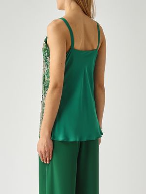 4. Top donna in pizzo e georgette Verde