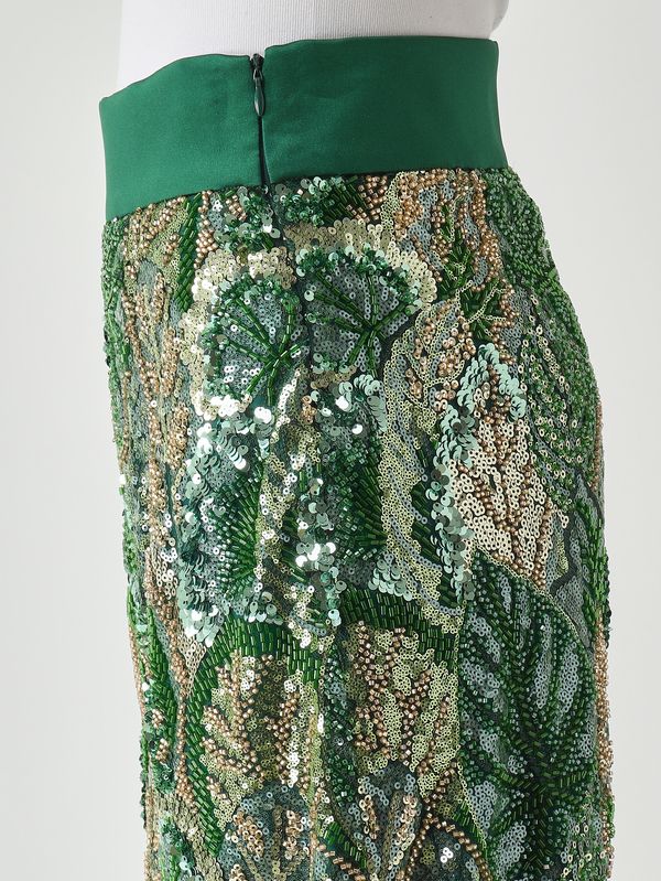 5. Women's embroidered lace trousers Green Gianni Molaro p2645