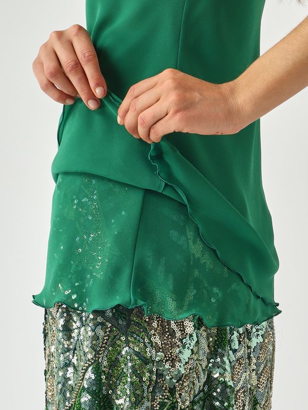 5. Damen-Top aus Georgette Grün Gianni Molaro t2639.