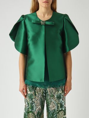 1. Damenjacke aus Mikado-Gewebe Grün