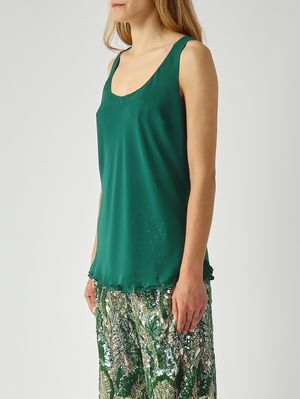 3. Top donna in tessuto effetto chiffon Verde