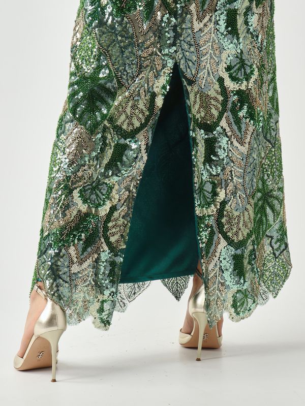 5. Jupe en dentelle brodée pour femme Vert Gianni Molaro g2137