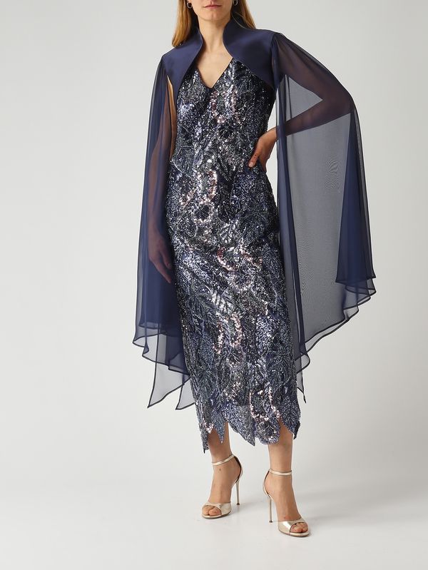 2. Robe en dentelle brodée pour femme Bleu Gianni Molaro a2626