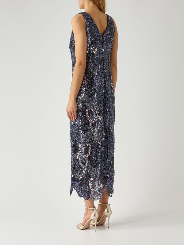 4. Robe en dentelle brodée pour femme Bleu Gianni Molaro a2626