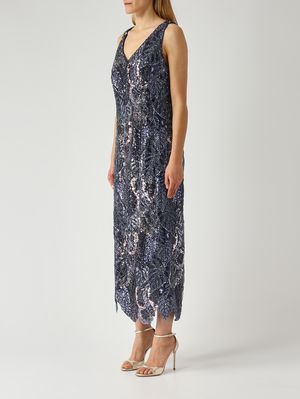 3. Robe en dentelle brodée pour femme Bleu