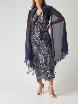2. Robe en dentelle brodée pour femme Bleu