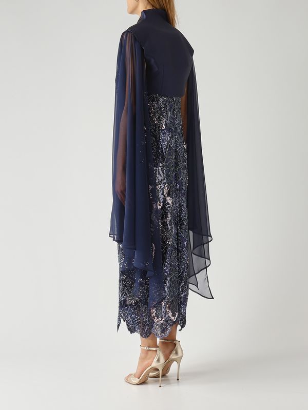 4. Women's bolero in mikado-effect fabric Blue Gianni Molaro bl258326