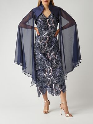 2. Women's bolero in mikado-effect fabric Blue