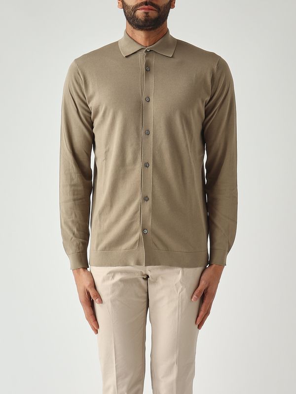 1. Camisa de hombre de crepé de algodón Vetiver Filippo de Laurentiis ca0mlbcr14r