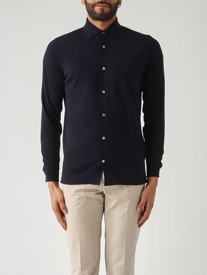 1. Camicia uomo in crêpe di cotone Navy