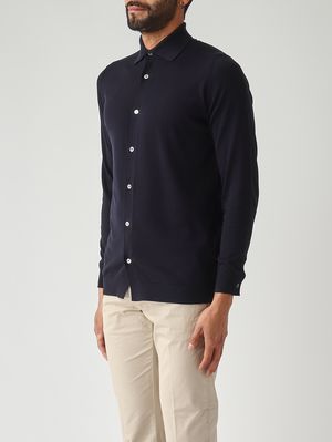 3. Camicia uomo in crêpe di cotone Navy