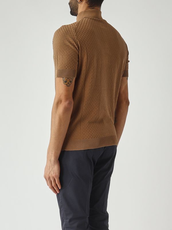 4. Polo de hombre en crepé de algodón Galleta Filippo de Laurentiis pl1mccr14q
