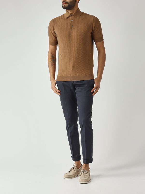 2. Polo de hombre en crepé de algodón Galleta Filippo de Laurentiis pl1mccr14q