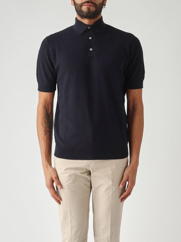 Filippo de Laurentiis Men's silk and linen blend polo shirt