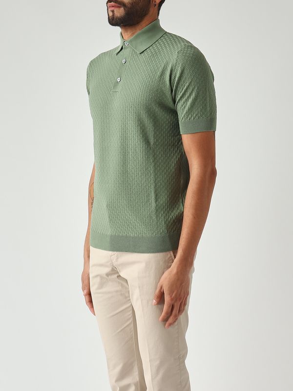 3. Polo uomo in crêpe di cotone Salvia Filippo de Laurentiis pl1mccr14q