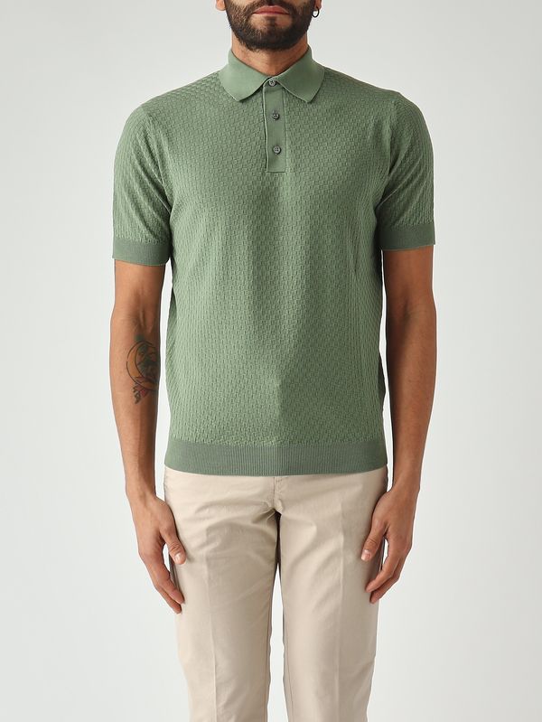 Filippo de Laurentiis Men's crepe cotton polo shirt - Olive