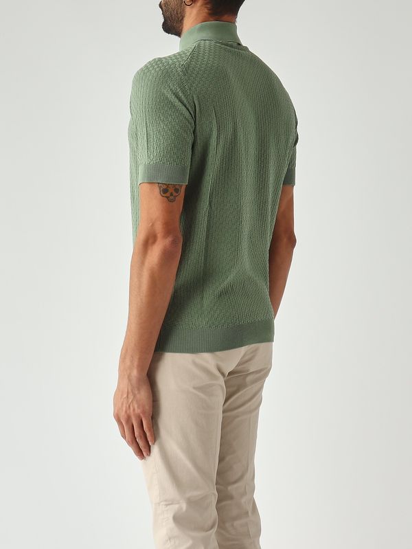 4. Polo uomo in crêpe di cotone Salvia Filippo de Laurentiis pl1mccr14q