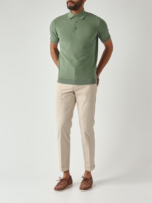 2. Polo uomo in crêpe di cotone Salvia