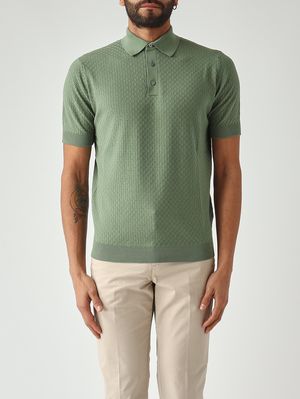 1. Polo uomo in crêpe di cotone Salvia