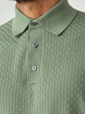 5. Polo uomo in crêpe di cotone Salvia