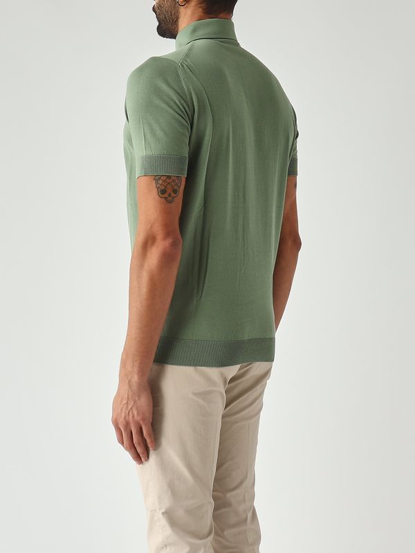 4. Men's crêpe cotton polo shirt Sage Filippo de Laurentiis pl1mcparcr14r
