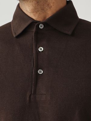 5. Polo uomo in crêpe di cotone Testa Di Moro