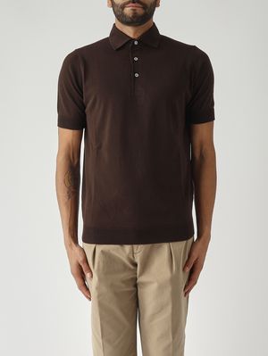 1. Polo uomo in crêpe di cotone Testa Di Moro