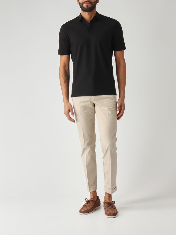 2. Polo uomo in crêpe di cotone Nero Filippo de Laurentiis plmcskitjcrepe