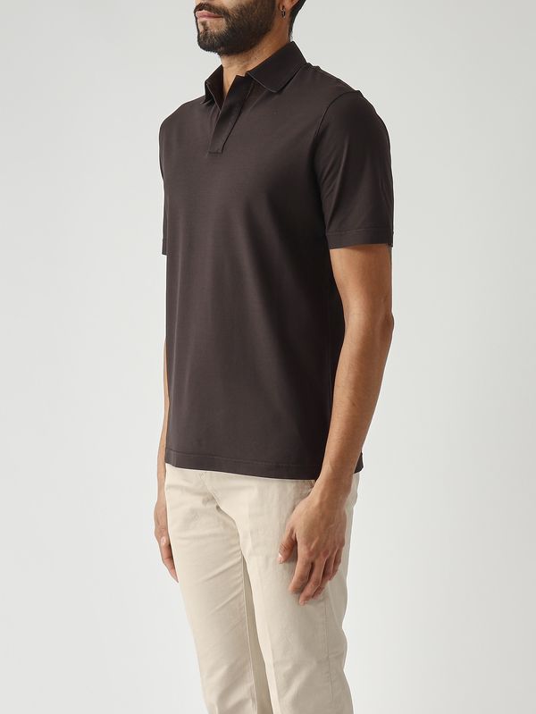 3. Polo uomo in crêpe di cotone Testa Di Moro Filippo de Laurentiis plmcskitjcrepe