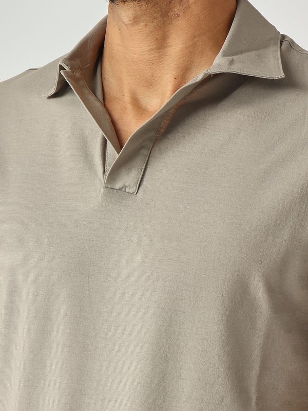5. Men's crêpe cotton polo shirt Turtle dove Filippo de Laurentiis plmcskitjcrepe