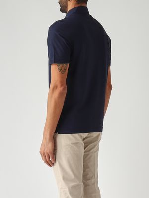 4. Polo homme en crêpe de coton Indigo