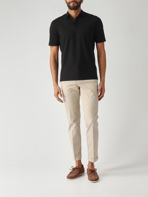 2. Polo uomo in crêpe di cotone Nero