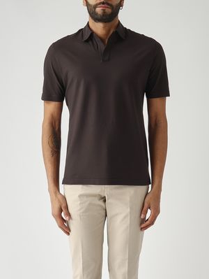 1. Polo uomo in crêpe di cotone Testa Di Moro