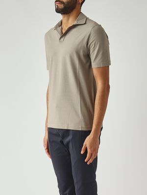 3. Men's crêpe cotton polo shirt Turtle dove