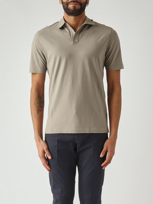 1. Men's crêpe cotton polo shirt Turtle dove