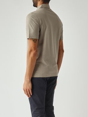 4. Men's crêpe cotton polo shirt Turtle dove