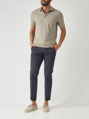 2. Men's crêpe cotton polo shirt Turtle dove