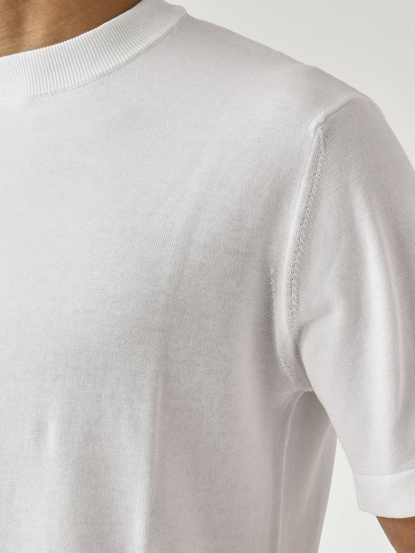 5. Camiseta de hombre de crepé de algodón Blanco Filippo de Laurentiis ts0mcovcr14r