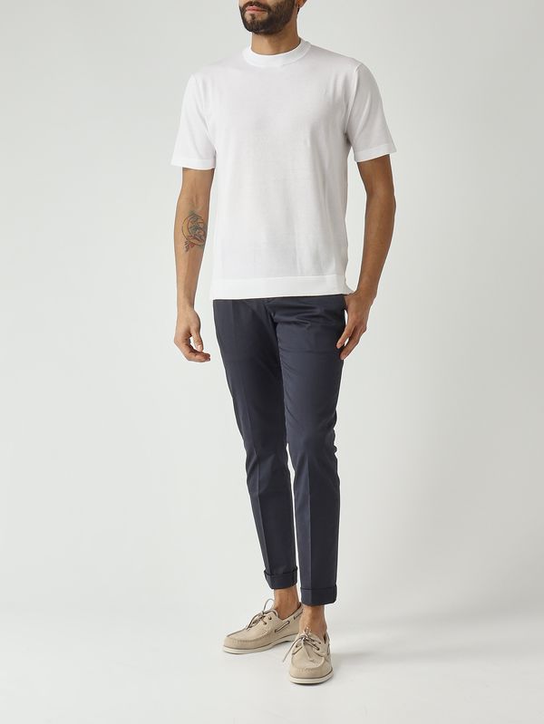 2. Camiseta de hombre de crepé de algodón Blanco Filippo de Laurentiis ts0mcovcr14r