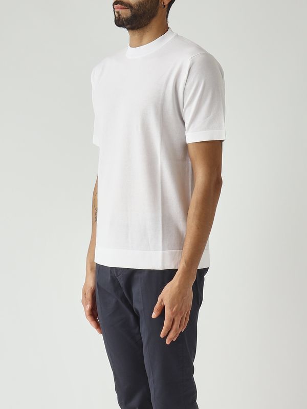 3. Camiseta de hombre de crepé de algodón Blanco Filippo de Laurentiis ts0mcovcr14r