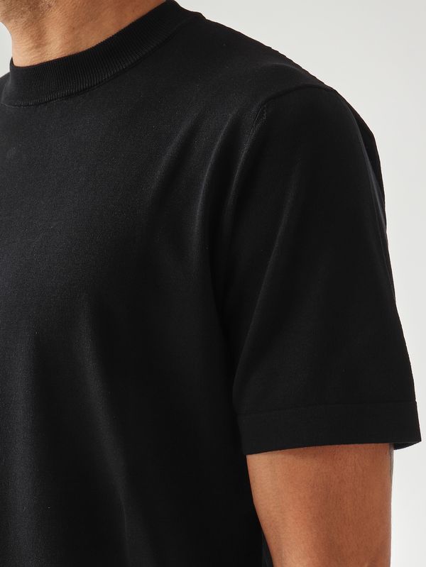 5. Maglia uomo in crêpe di cotone Nero Filippo de Laurentiis ts0mcovcr14r