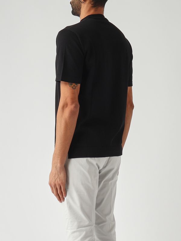 4. Maglia uomo in crêpe di cotone Nero Filippo de Laurentiis ts0mcovcr14r