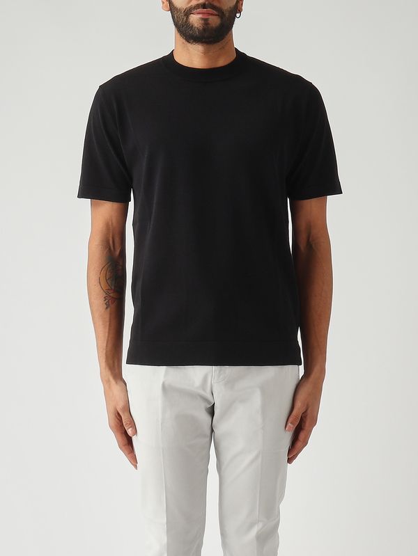 1. Maglia uomo in crêpe di cotone Nero Filippo de Laurentiis ts0mcovcr14r