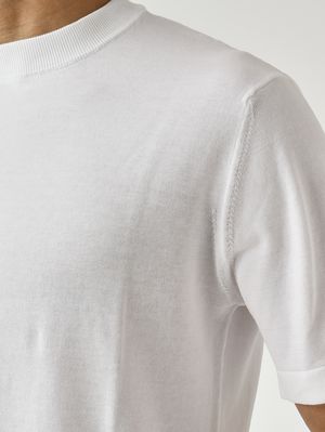 5. Camiseta de hombre de crepé de algodón Blanco