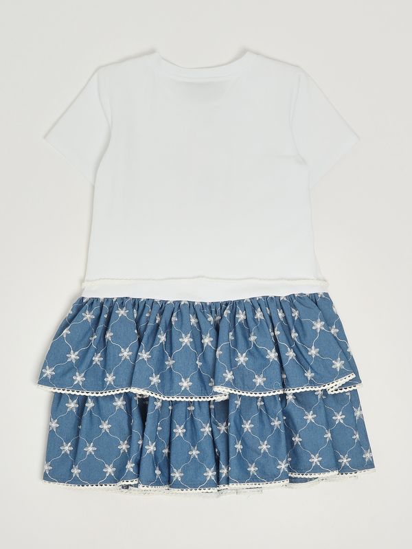 2. Robe pour fille en coton mélangé Blanc-Bleu Twinset 261gb2064
