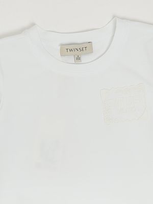 3. Robe pour fille en coton mélangé Blanc-Bleu