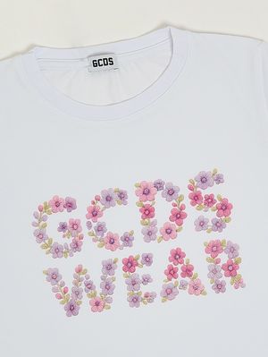 3. T-shirt bambina in cotone stretch Bianco