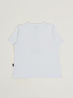 2. Mädchen-T-Shirt aus Stretch-Baumwolle Weiß