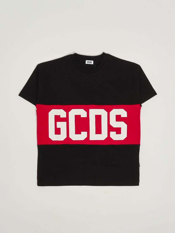 1. T-shirt bambina in cotone Nero-Rosso GCDS z0ujqc585j105